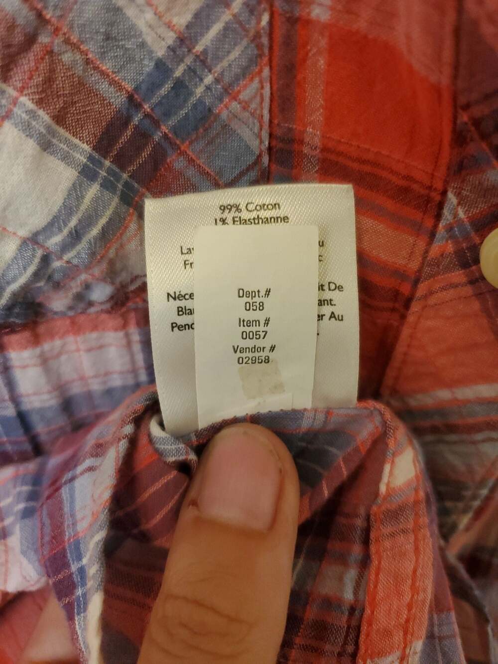 Eddie Bauer Women's Classic Fit Red Plaid Short Sleeve Button-Up Shirt - Picture 5 of 6